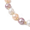 Natural Cultured Freshwater Pearl & 304 Stainless Steel Beads Stretch Bracelets for Women BJEW-JB13346-4