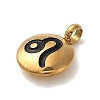 304 Stainless Steel Black Enamel Charms STAS-R009-02G-07-2