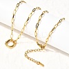 304 Stainless Steel Spring Gate Ring Pendant Paperclip Chain Necklaces for Women X-NJEW-Z091-13G-3