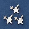 925 Sterling Silver Pave Clear Cubic Zirconia Christmas Gingerbread Man Charms STER-Z104-01S-2