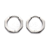 304 Stainless Steel Octagon Huggie Hoop Earrings STAS-J033-04B-P-2