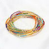 5Pcs 5 Colors Bohemian Color Glass Seed Beaded Stretch Bracelet Sets for Women Elegant Casual Jewelry Gift ES9222-1-2