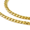 PVD Vacuum Plating 201 Stainless Steel Cuban Link Chain Necklace with 304 Stainless Steel Clasps for Men Women NJEW-M194-01A-G-2