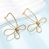 Hollow Flower 201 Stainless Steel Hoop Earrings LS-EJEW-P337-01G-2