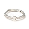 Clear Cubic Zirconia Initial Letter Adjustable Ring RJEW-C052-01P-I-2