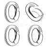 4Pcs 925 Sterling Silver Spring Gate Rings STER-PH0001-53-1