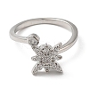 Rotatable Cat Eye Open Ring with Cubic Zirconia RJEW-Q776-01G-01-4