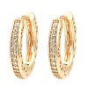 Brass Micro Pave Cubic Zirconia Hoop Earrings EJEW-D078-12KCG-1