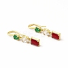 Rack Plating Brass Cubic Zirconia Stud Earrings EJEW-H091-27G-1