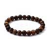 Unisex Natural Wood Beaded Stretch Bracelets BJEW-JB05463-03-1