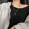 Non-Tarnish 304 Stainless Steel Rope & Ball & Curb Chains Triple Layer Necklaces LS-BJEW-K257-02P-5