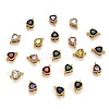 Real 18K Gold Plated Brass Micro Pave Cubic Zirconia Links Connectors ZIRC-L100-011G-1
