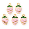 Light Gold Plated Alloy Enamel Pendants X-ENAM-R136-20A-1
