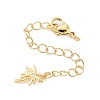 Brass Micro Pave Clear Cubic Zirconia Chain Extender KK-B148-10G-02-1