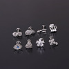 Brass Micro Pave Clear Cubic Zirconia Cartilage Earrings WGF4DCF-04-2