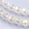 Faceted(32 Facets) Round Electroplate AB Color Plated Glass Beads Strands X-EGLA-D021-70-3