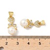 Brass Micro Pave Cubic Zirconia and ABS Imitation Pearl Pendants KK-Q068-14G-3