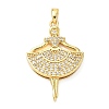 Brass Micro Pave Cubic Zirconia Pendants KK-D357-27G-1