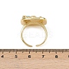 Brass Orange Red Enamel Flower Cuff Rings RJEW-C139-17D-G-5