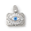 Rack Plating Brass Micro Pave Cubic Zirconia Enamel Pendants KK-P290-56C-P-1