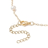 Natural Rose Quartz Star & Natural Freshwater Pearl & Brass Link Chain Necklaces NJEW-JN05687-01-5