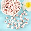 Floral Printed Porcelain Beads PORC-Q202-8mm-1-2