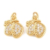 Brass Micro Pave Cubic Zirconia Charms KK-F927-06G-1