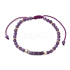 Natural Amethyst Braided Bead Bracelets BJEW-JB11241-01-2