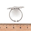 Flower 304 Stainless Steel Open Cuff Ring for Women RJEW-M049-04P-3