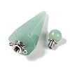 Natural Green Aventurine Faceted Cone Openable Perfume Bottle Big Pendants G-L524-18P-13-3