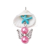 12Pcs Shell Pendants PALLOY-JF03695-02-3