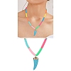 Handmade Polymer Clay Heishi Beads Pendant Necklaces NJEW-JN02817-9