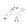 Non-Tarnish 304 Stainless Steel Safety Pin Dangle Stud Earrings for Women EJEW-N016-031P-2