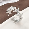 304 Stainless Steel Open Cuff Rings for Women RJEW-A079-03C-P-2