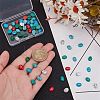 56pcs 7 styles Natural Howlite & Synthetic Turquoise & Synthetic Malachite Cabochons G-AR0006-07-3