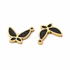 Ion Plating(IP) 304 Stainless Steel Enamel Pendants STAS-F291-02G-03-2