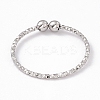 Non-Tarnish 304 Stainless Steel Round Ball Open Cuff Ring for Women RJEW-G275-01P-3