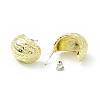Alloy Textured Half Round Stud Earrings with 925 Sterling Silver Pins for Women EJEW-G310-11G-2
