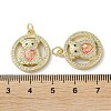 Brass Micro Pave Clear Cubic Zirconia Pendants KK-C045-04G-3