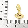 Rack Plating Brass Pave Hot Pink Cubic Zirconia Planet European Dangle Charms KK-Z067-37G-3