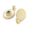 Brass Micro Pave Clear Cubic Zirconia Pendants KK-L211-007G-2