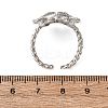 Brass Micro Pave Cubic Zirconia Adjustable Open Cuff Rings for Women RJEW-A072-01B-P-5