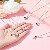 Valentine's Day 304 Stainless Steel & Green Glass Heart Pendant Cable Chain Necklaces for Women NJEW-FS00014-04-6