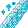 6 Strands 3 Styles Dyed Synthetic Turquoise Beads Strands G-FH0002-46A-1
