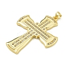 Rack Plating Brass Pave Cubic Zirconia Pendants KK-U029-02G-03-2