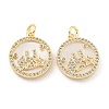 Brass Micro Pave Clear Cubic Zirconia Pendants KK-L211-018G-02-1