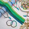 10 Strands 5 Colors Flat Round Handmade Polymer Clay Beads CLAY-SZ0002-02B-5
