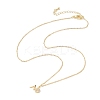 Clear Cubic Zirconia Word No Pendant Necklace NJEW-JN04330-02-2