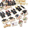 24Pcs 12 Styles Graduation Season Alloy Enamel Pendants ENAM-FP0001-79-1