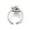 Brass Letter Open Cuff Rings for Women RJEW-G313-01S-P-3